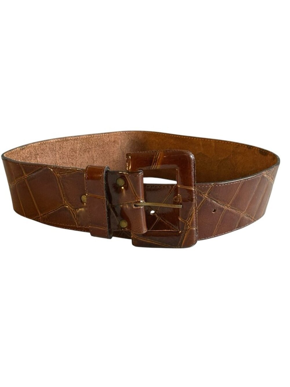 STREETS AHEAD Belt  Alligator Crocodile Embossed Leather SZ XL